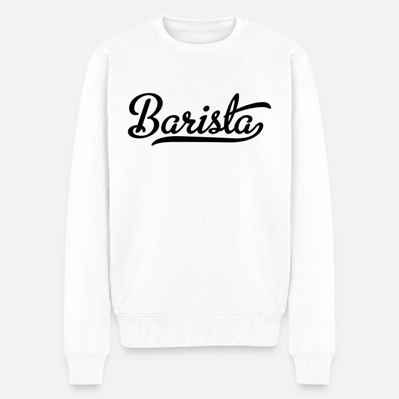barista - Männer Premium Bio Pullover - Weiß