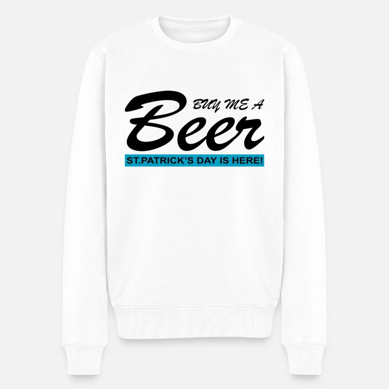 Bière Vin Whisky Schnaps Alcool - Pull Premium bio Homme - blanc
