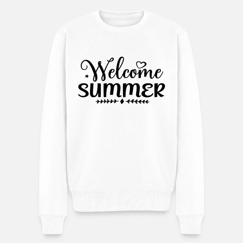 Welcome Summer - Männer Premium Bio Pullover - Weiß