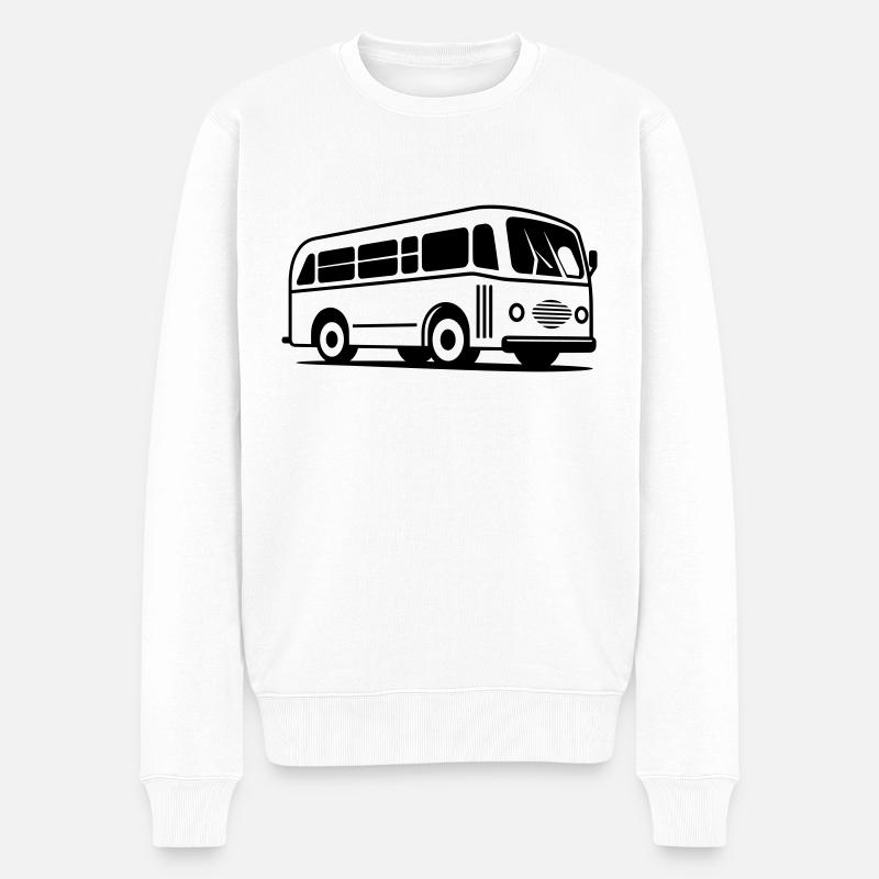 Bus - Männer Premium Bio Pullover - Weiß