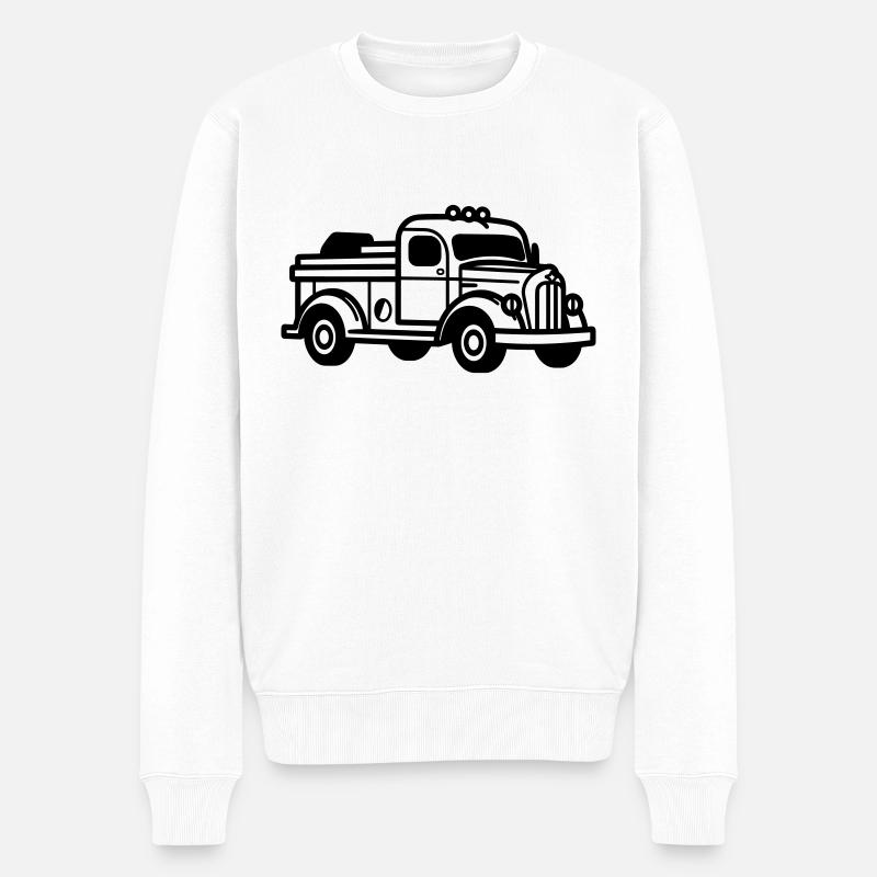 Feuerwehrauto - Männer Premium Bio Pullover - Weiß