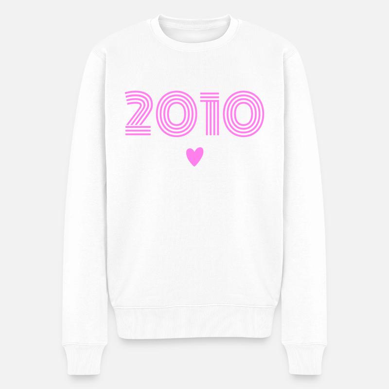 Jahrgang 2010 Mädchen - Männer Premium Bio Pullover - Weiß