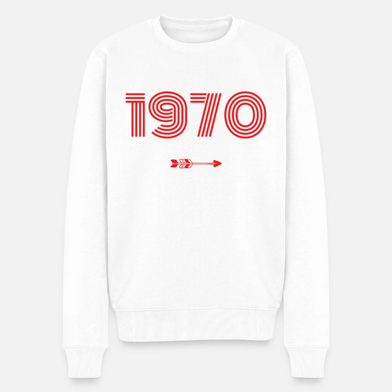 Né en 1970 - Pull Premium bio Homme - blanc