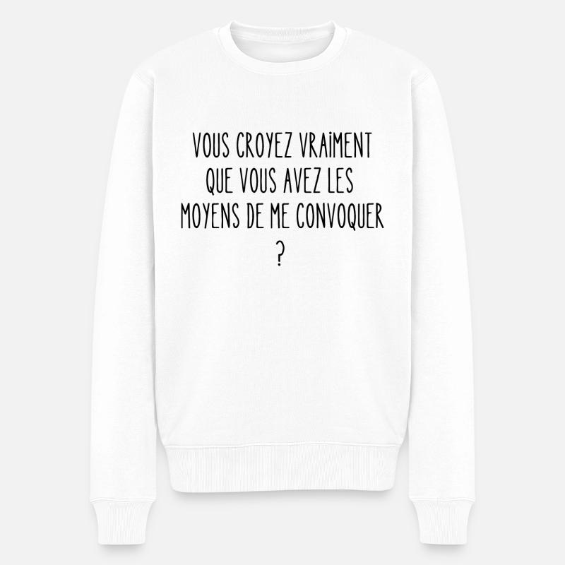 les moyens de me convoquer - Pull Premium bio Homme - blanc