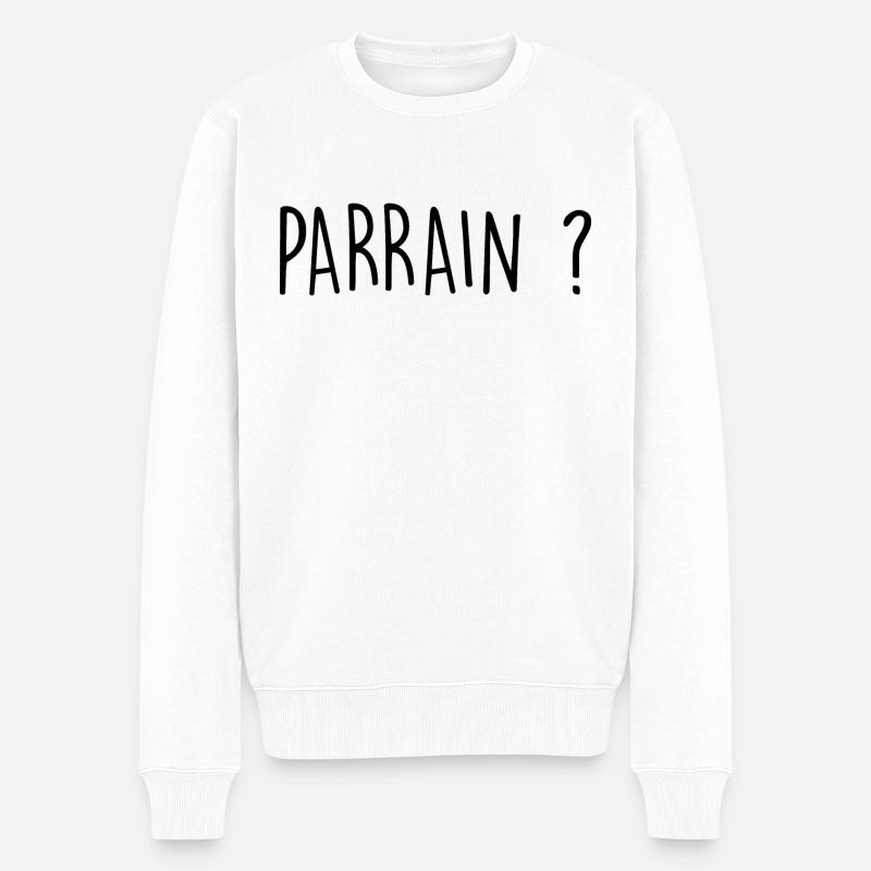 Parrain ? - Pull Premium bio Homme - blanc