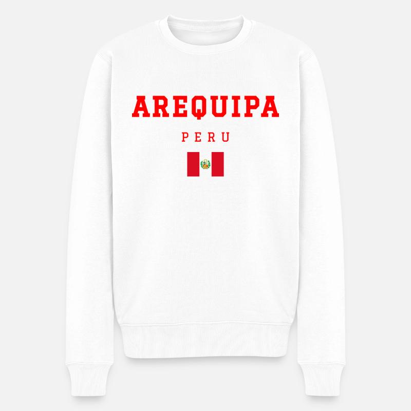 Arequipa, Pérou - Pull Premium bio Homme - blanc