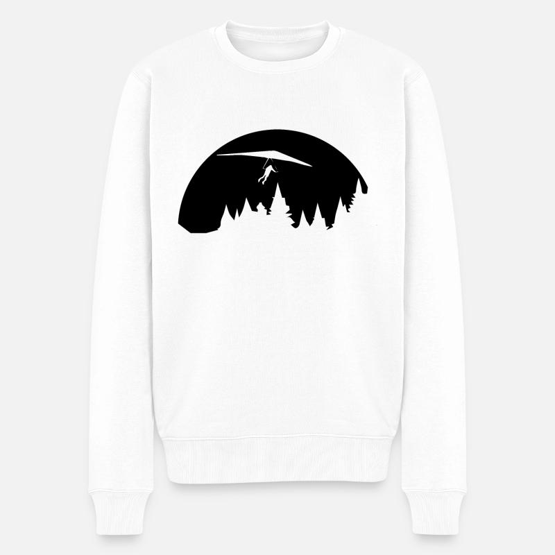 Gleitschirmfliegen - (3) - Männer Premium Bio Pullover - Weiß
