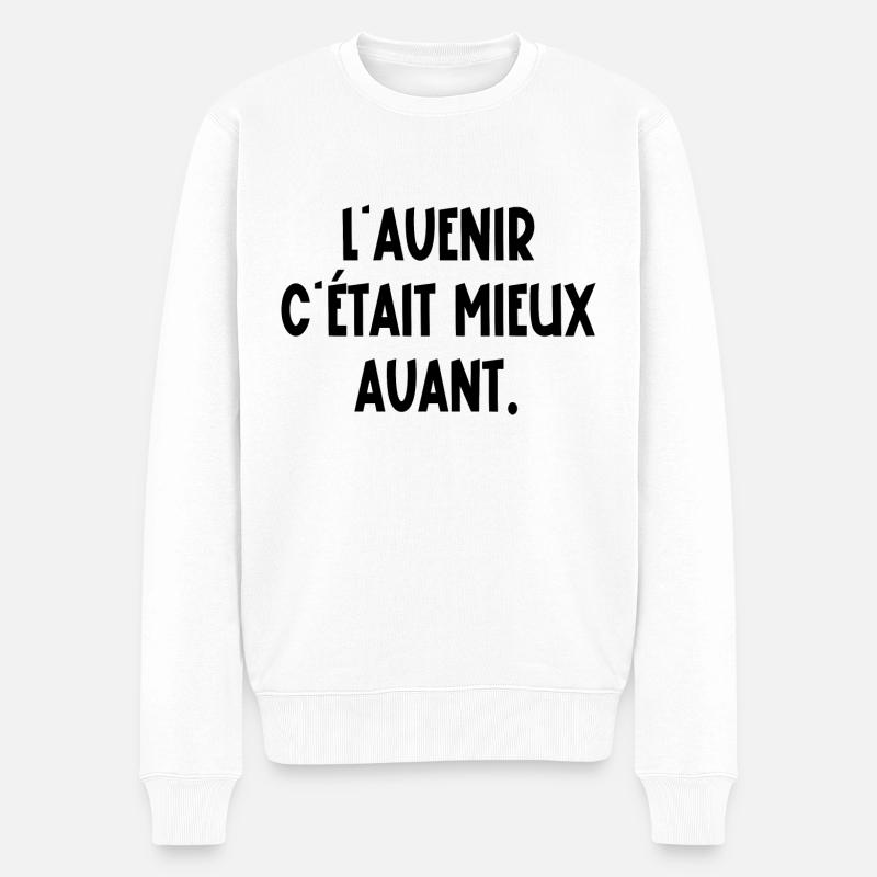 l'avenir c'était mieux avant - Pull Premium bio Homme - blanc