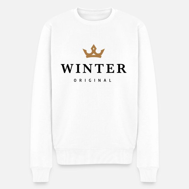 Winter - Männer Premium Bio Pullover - Weiß