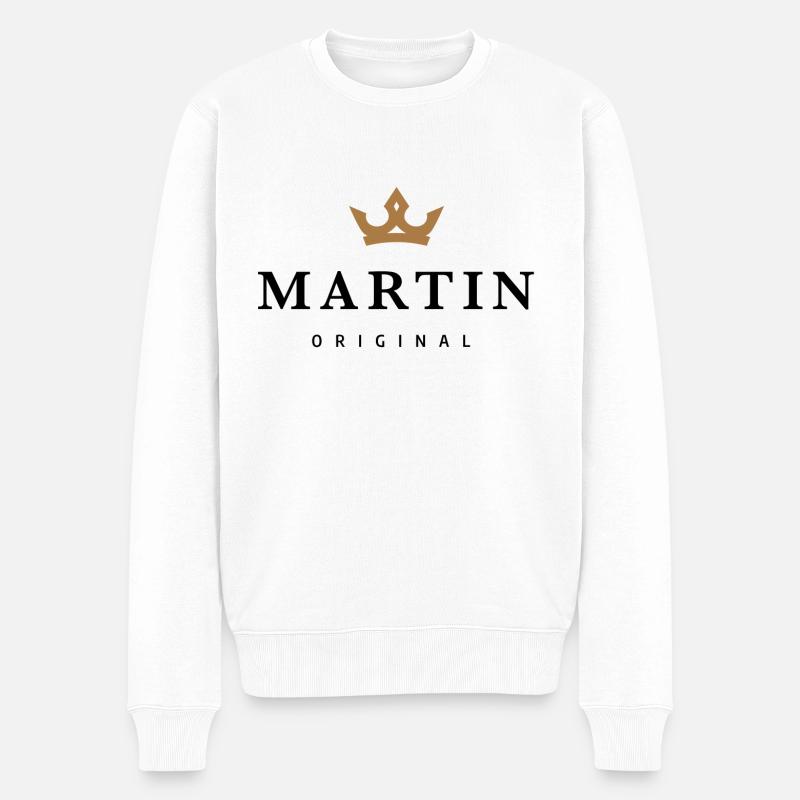 Martin - Männer Premium Bio Pullover - Weiß