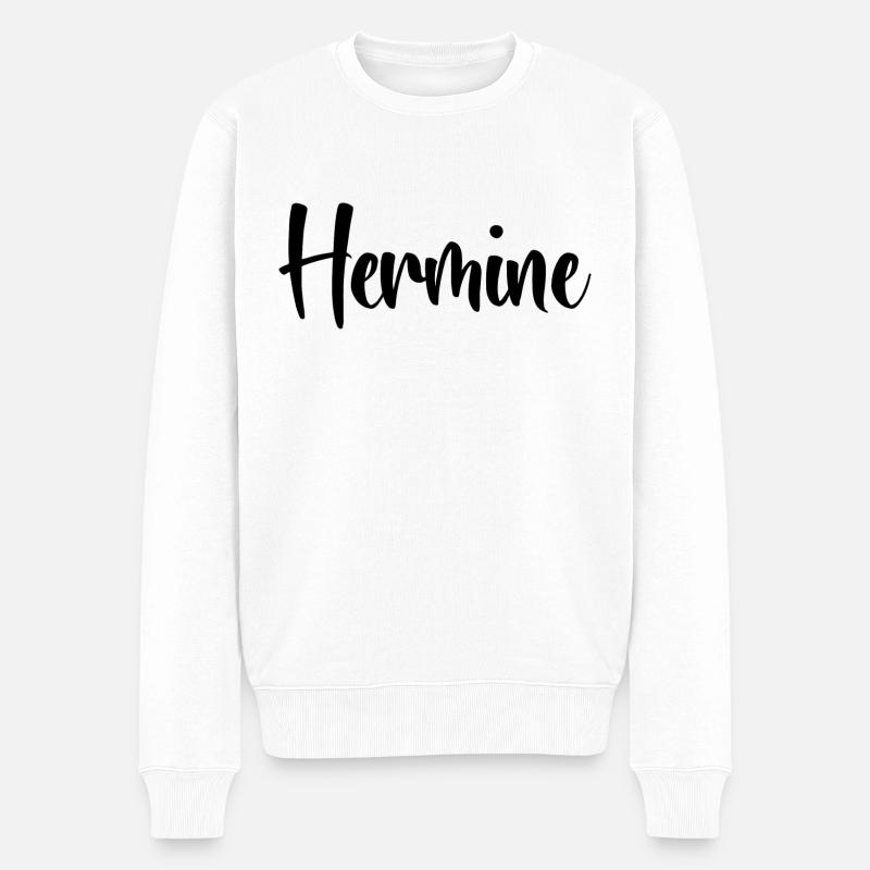 Name - Hermine - Männer Premium Bio Pullover - Weiß