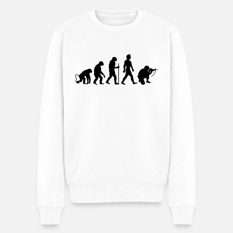 Évolution du soldat - Pull Premium bio Homme - blanc