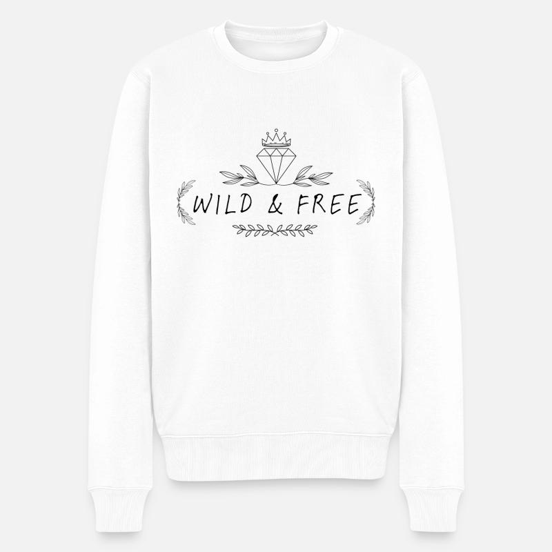 Sauvage et libre - Pull Premium bio Homme - blanc