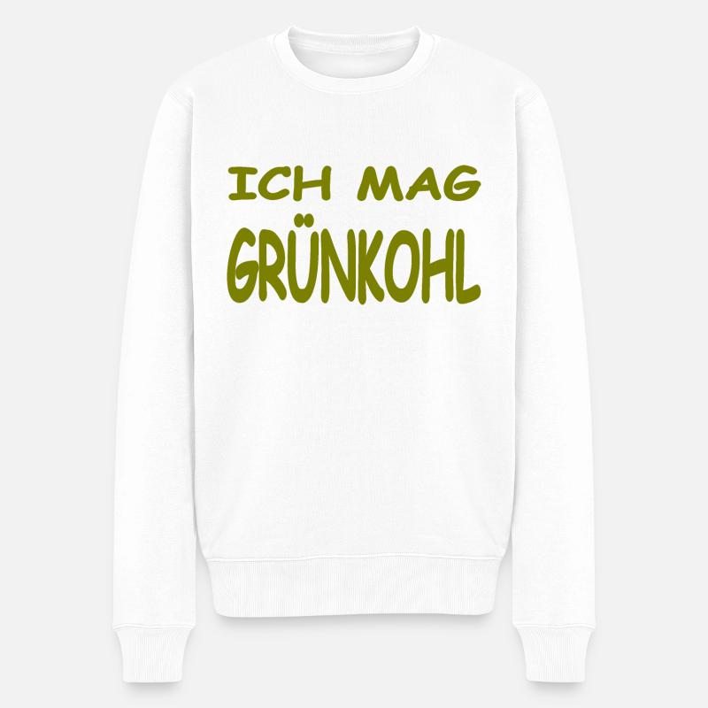 Grünkohl - Männer Premium Bio Pullover - Weiß