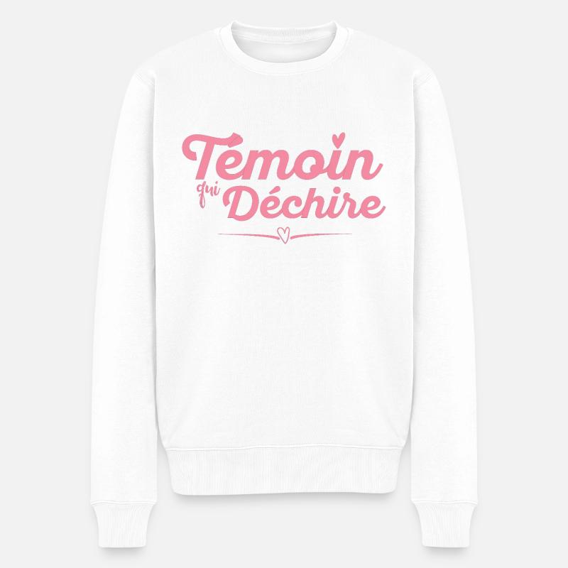 Témoin Qui Déchire - Pull Premium bio Homme - blanc