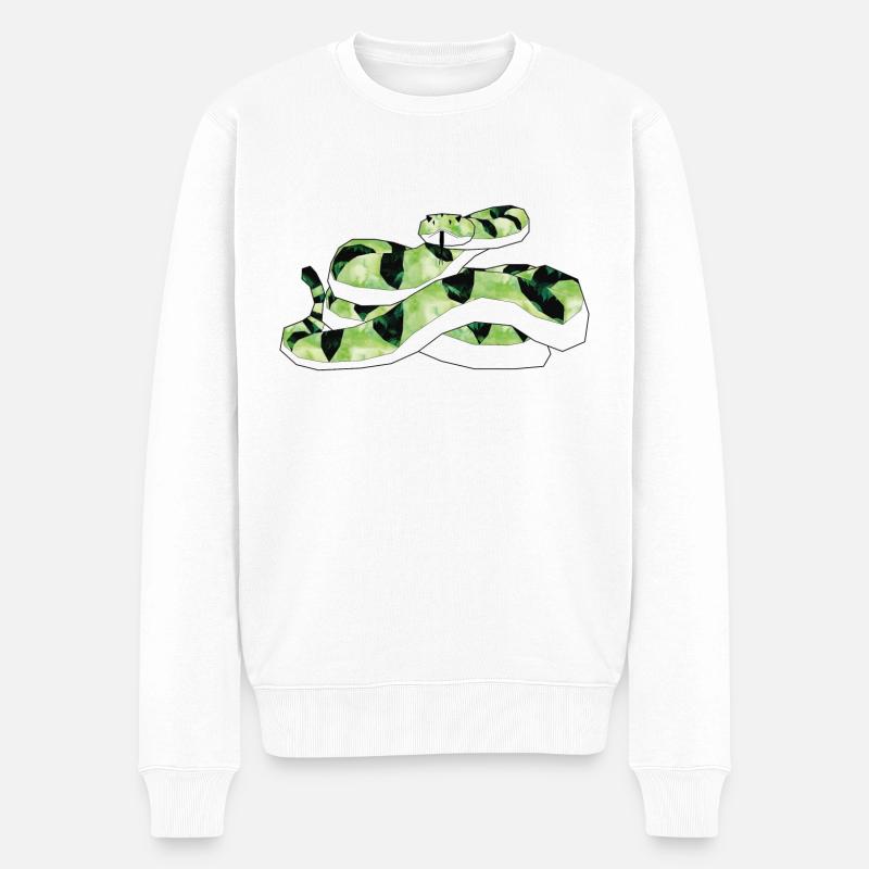 green Snake - Männer Premium Bio Pullover - Weiß