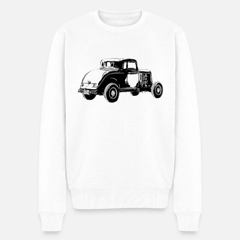 Auto - Männer Premium Bio Pullover - Weiß