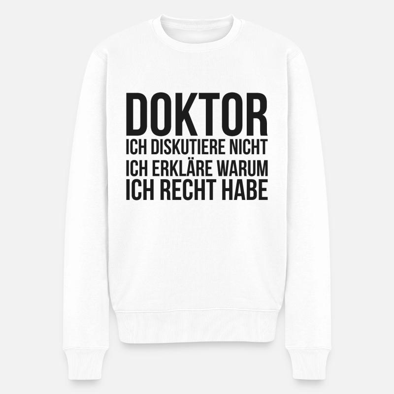 Doktor Student Phd Geschenk Dissertation - Männer Premium Bio Pullover - Weiß