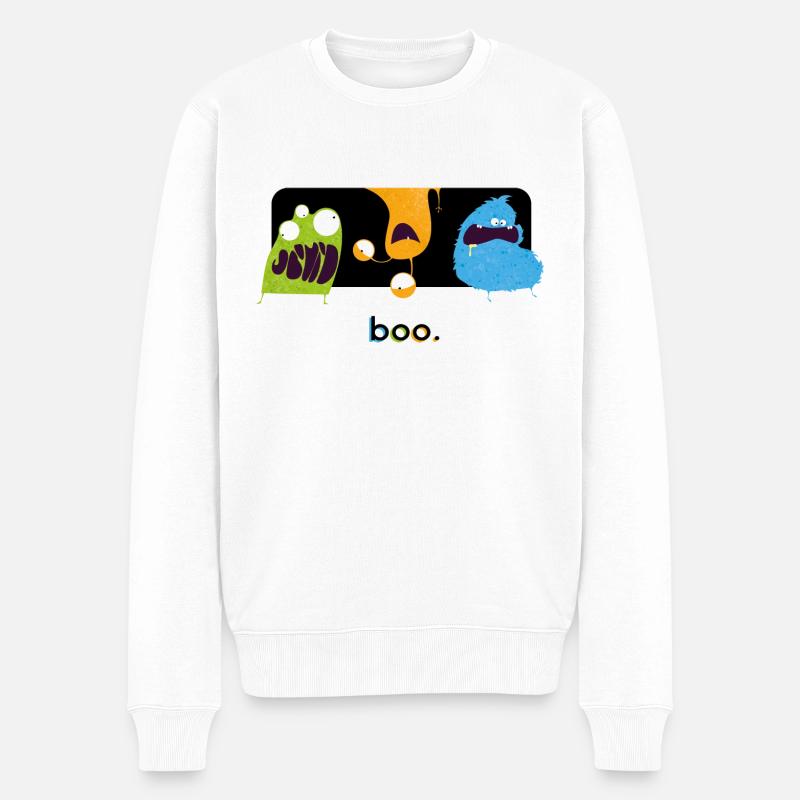 Lustige Halloween Monster - Männer Premium Bio Pullover - Weiß