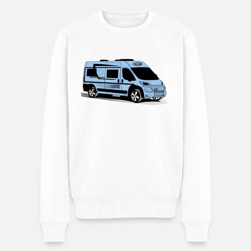 Kastenwagen Van 6m HBL - Männer Premium Bio Pullover - Weiß