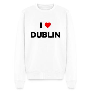 I love Dublin - Ireland - Irland - irisch - Eire - Männer Premium Bio Pullover - Weiß - Vorne - Thijin (182cm)