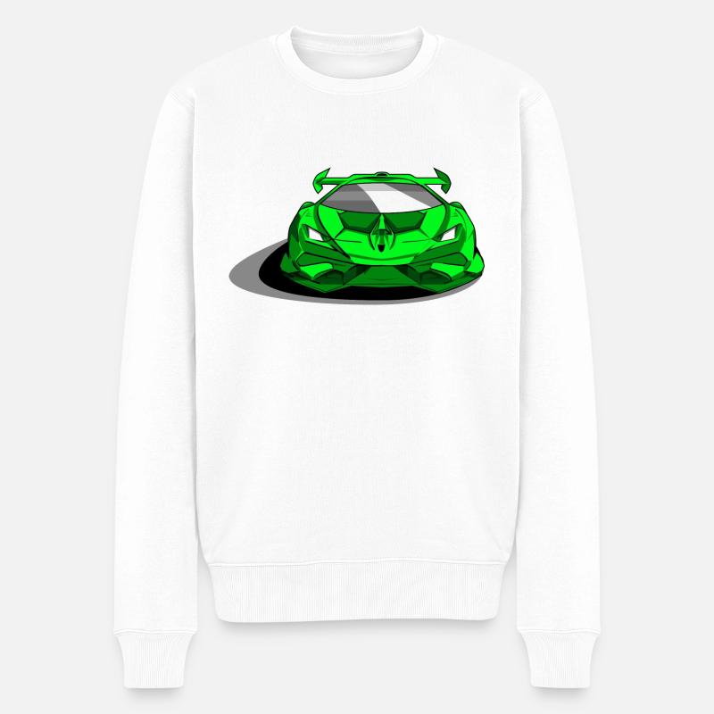 Lambo Sportwagen grün - Männer Premium Bio Pullover - Weiß