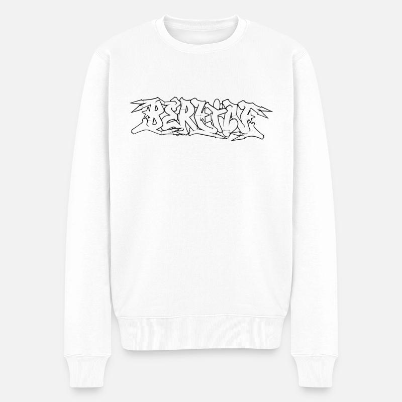 Berlin Graffiti Schriftzug - Semi Wildstyle - Männer Premium Bio Pullover - Weiß