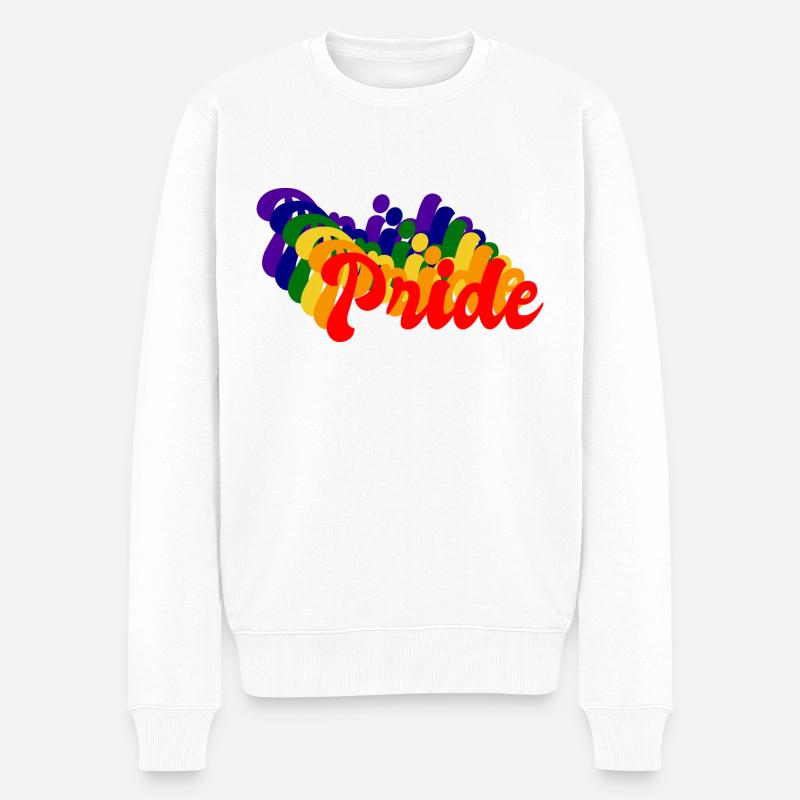 Stolz LGBT Retro - Männer Premium Bio Pullover - Weiß