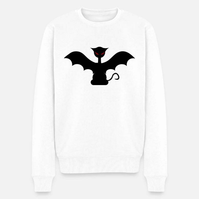 Chat chauve-souris - Pull Premium bio Homme - blanc