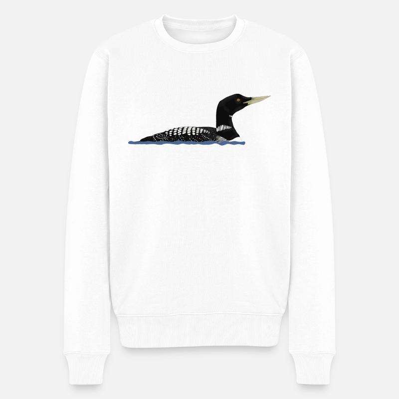 Weißschnabeltaucher - Männer Premium Bio Pullover - Weiß