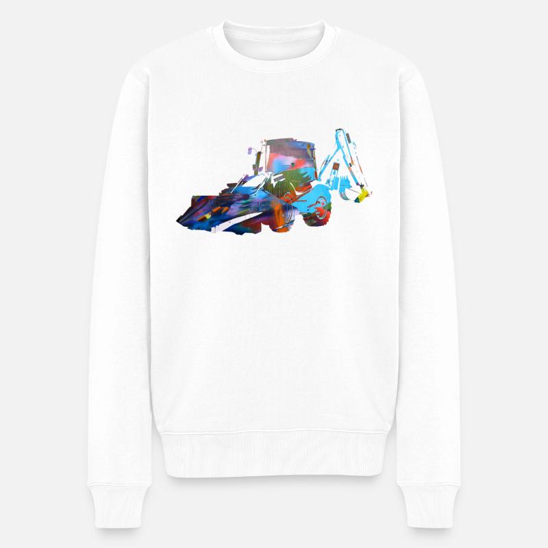 bagger,baggerfahren,baggerfahren,graffiti - Männer Premium Bio Pullover - Weiß