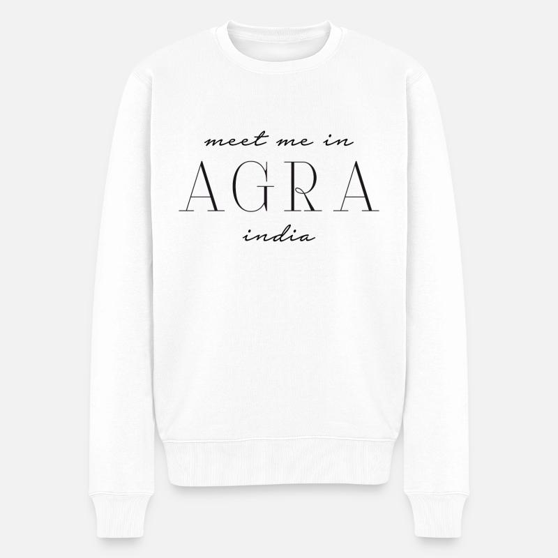 Ich liebe Agra in Indien - Männer Premium Bio Pullover - Weiß