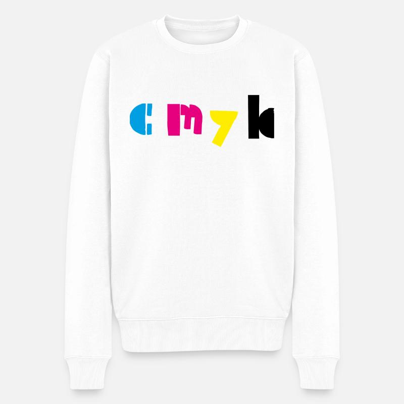 cmyk - Männer Premium Bio Pullover - Weiß