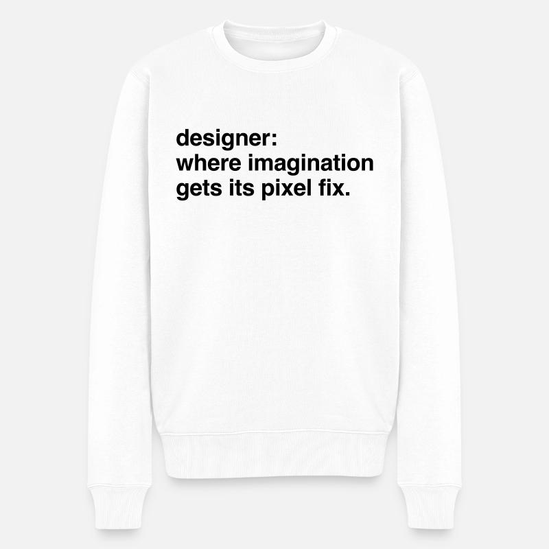 Designer Designerin Design 006 - Männer Premium Bio Pullover - Weiß