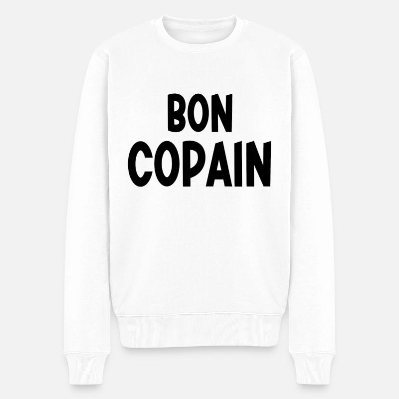 bon copain - Pull Premium bio Homme - blanc
