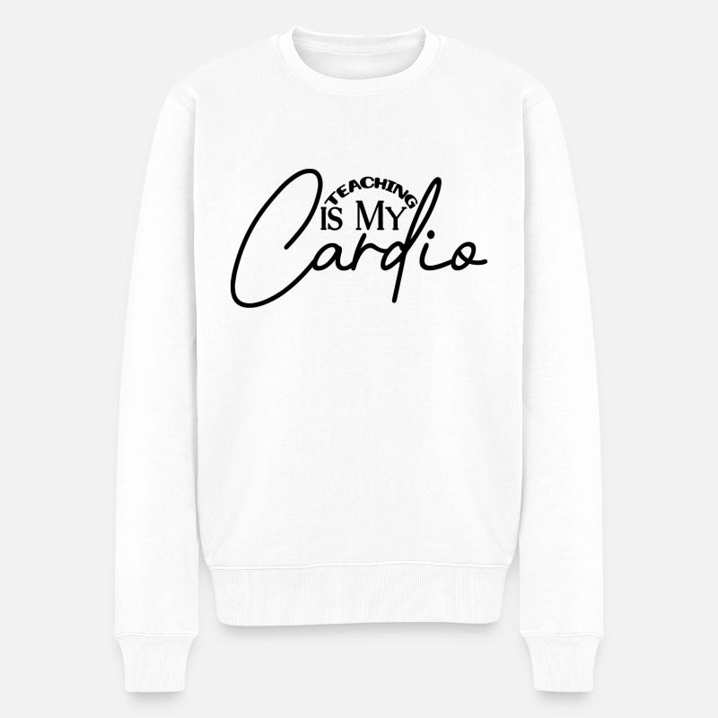 Teaching is my Cardio - Männer Premium Bio Pullover - Weiß