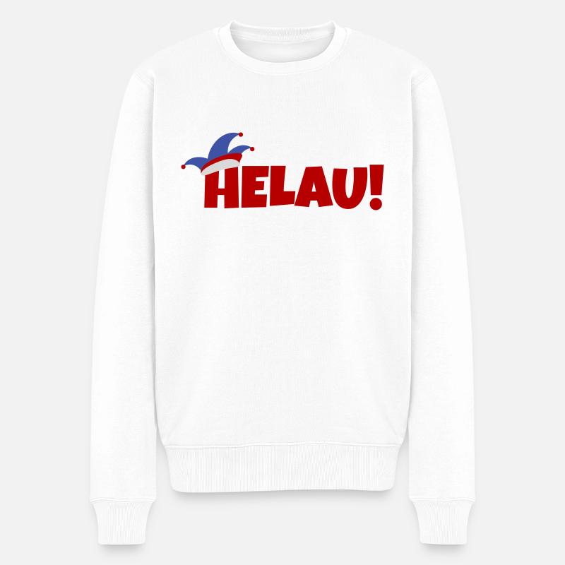 Helau - Männer Premium Bio Pullover - Weiß