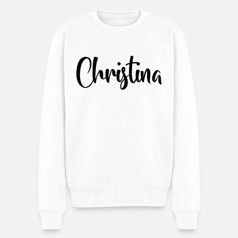 Name - Christina - Männer Premium Bio Pullover - Weiß