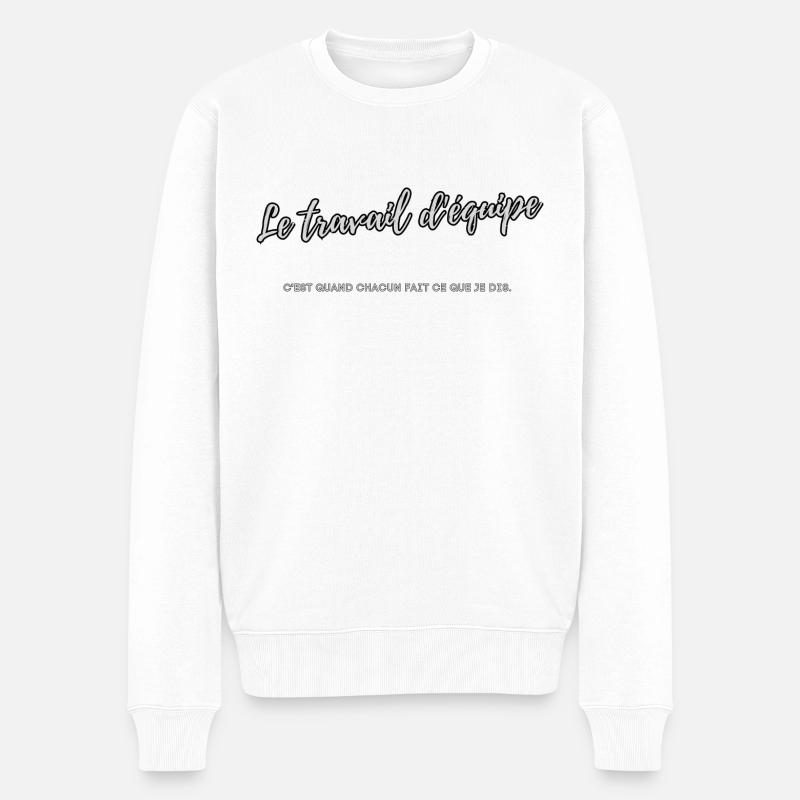Travail d'équipe - Pull Premium bio Homme - blanc