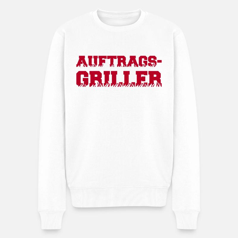 auftrags griller - Männer Premium Bio Pullover - Weiß