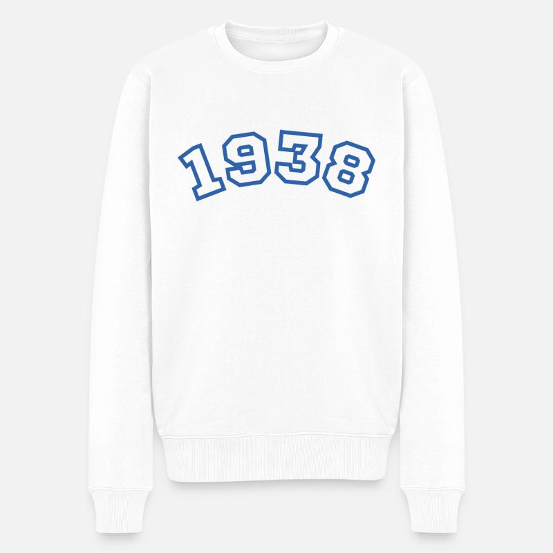 1938 bleu sport - Pull Premium bio Homme - blanc