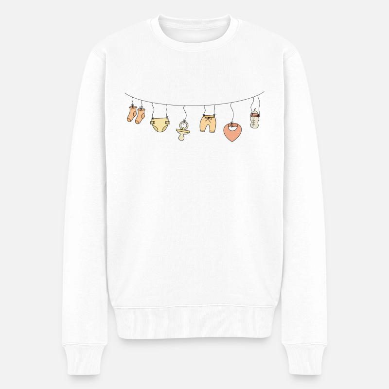 Girlande Baby - Männer Premium Bio Pullover - Weiß