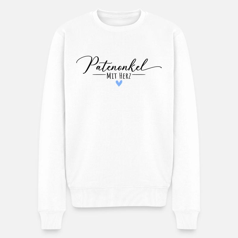 Patenonkel mit Herz - Männer Premium Bio Pullover - Weiß