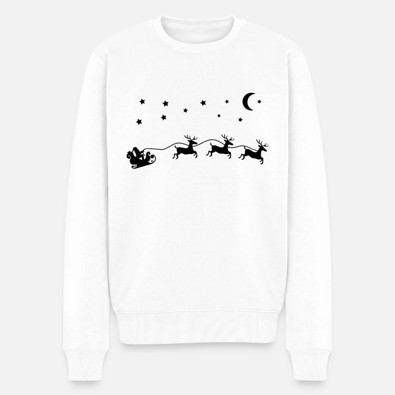 weihnachtsmann weihnachten schlitten - Männer Premium Bio Pullover - Weiß