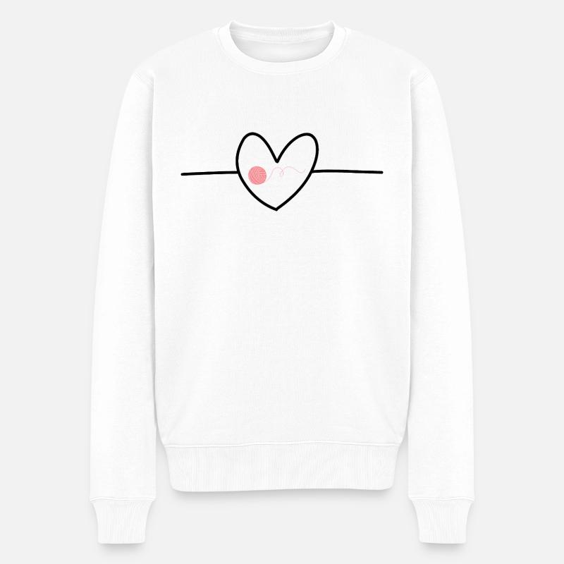 Stricken Stricken Häkeln Stricker - Männer Premium Bio Pullover - Weiß