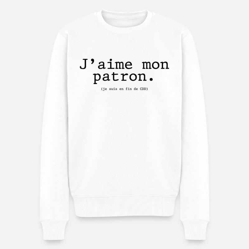J'aime mon patron (mug) - Pull Premium bio Homme - blanc