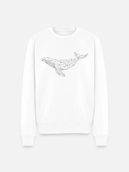 Wal "Geo Black" - Männer Premium Bio Pullover - Weiß