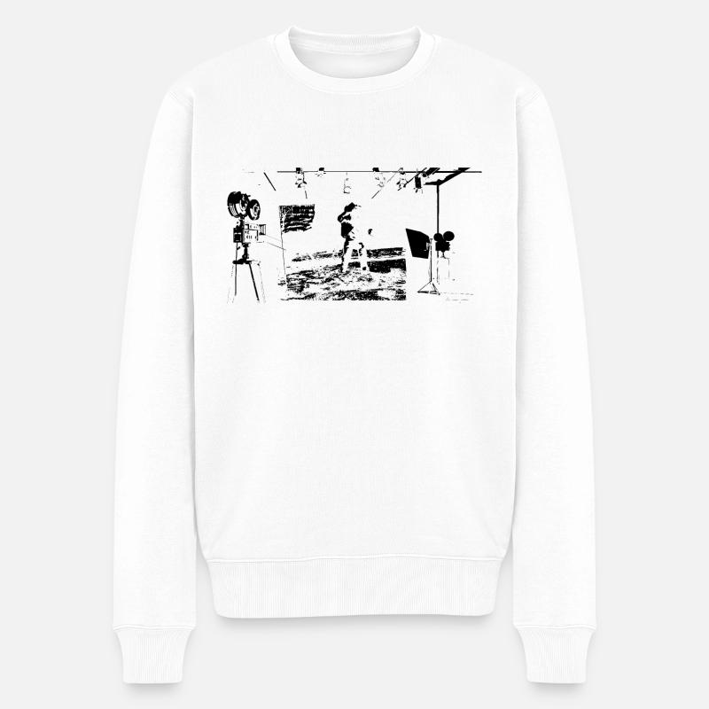 Fake Space - Männer Premium Bio Pullover - Weiß