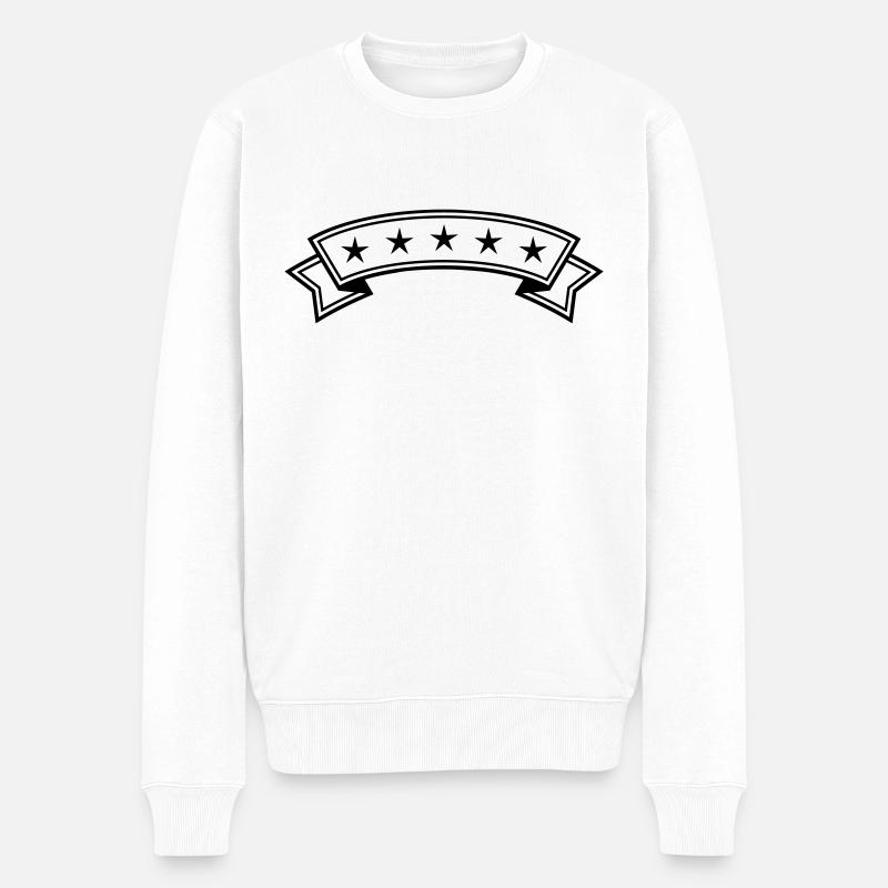 Stern banderole Linie - Männer Premium Bio Pullover - Weiß