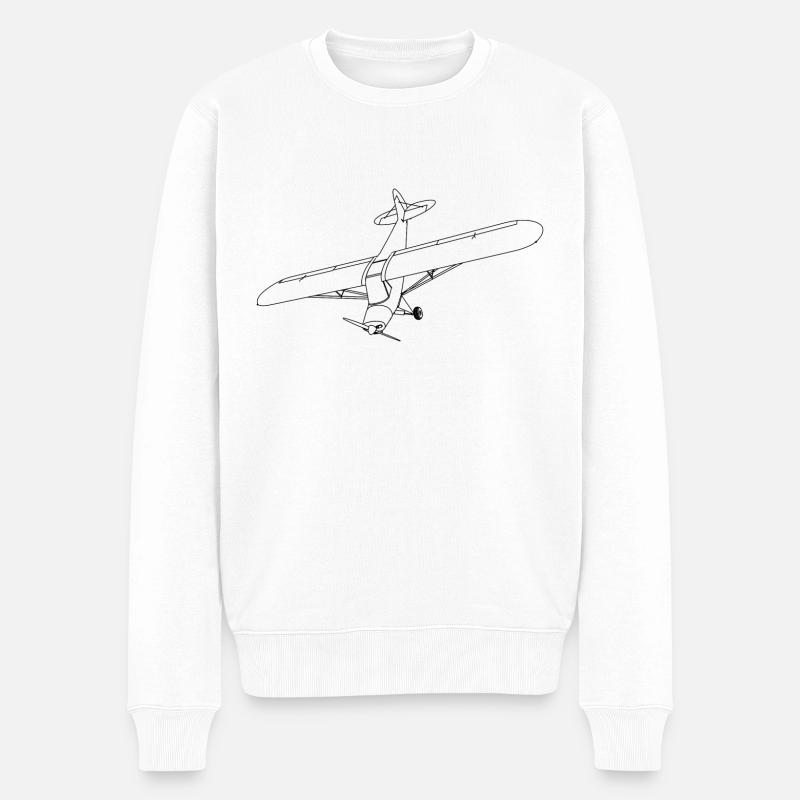 Flugzeug - Männer Premium Bio Pullover - Weiß